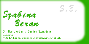 szabina beran business card