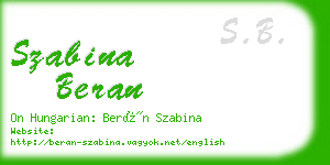 szabina beran business card